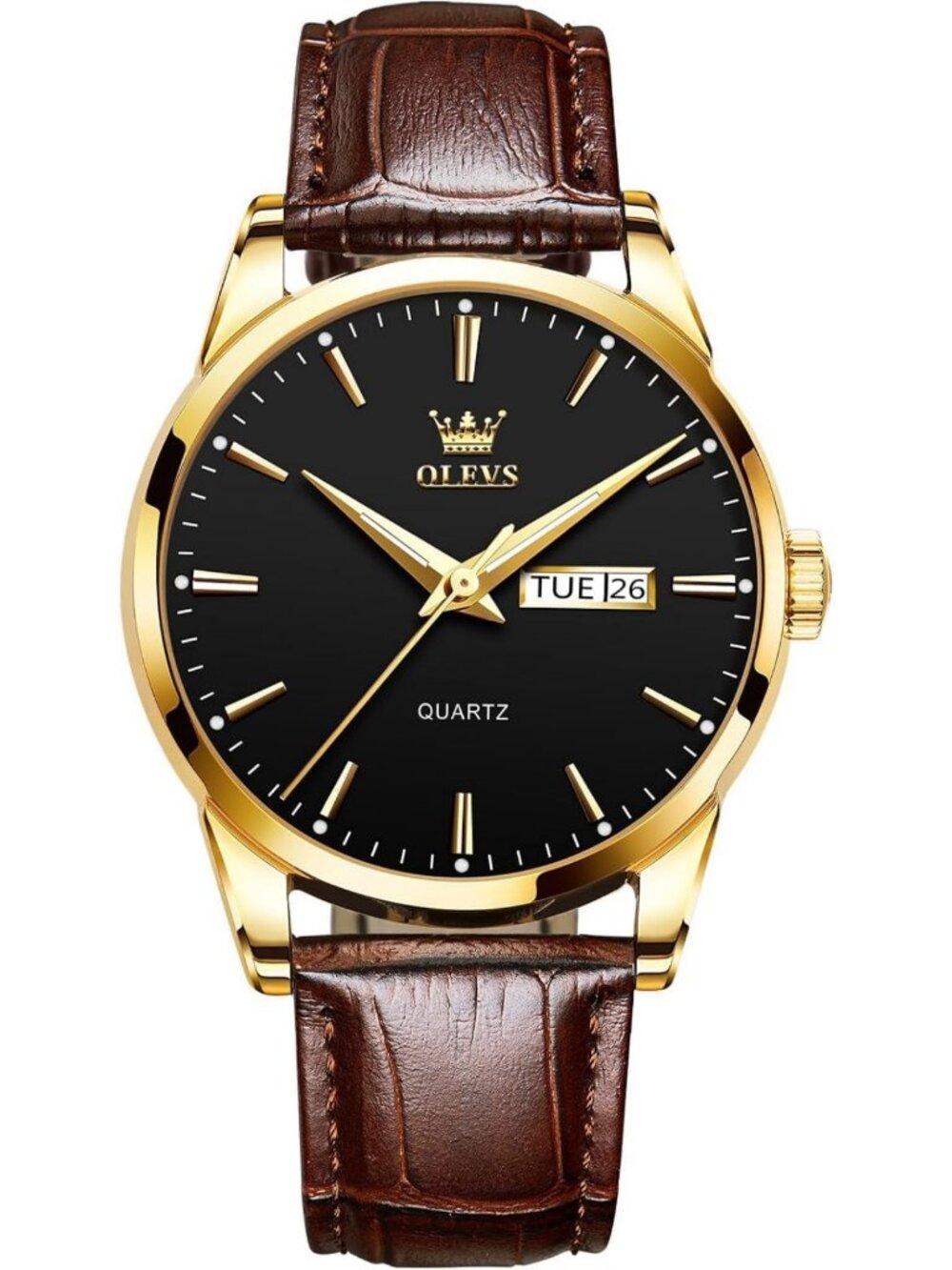 Stylish Men's Casual Leather Watch - Waterproof, Luminous, Easy Read Analog
